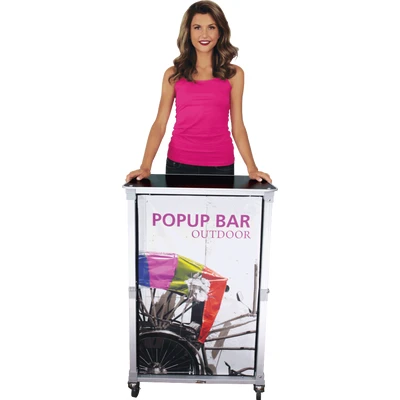 Portable Popup Bar Mini, Wheeled Custom Printed Counter Display